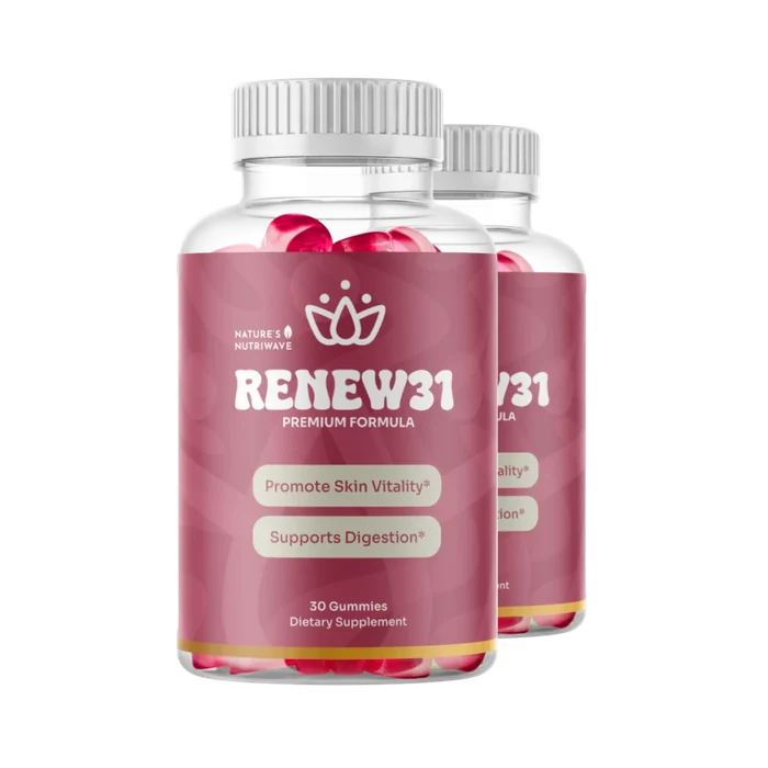 Renew31 skin renewal gummies bottle